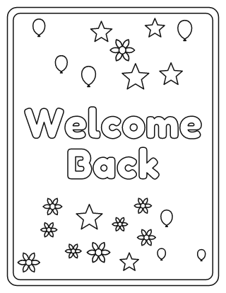 Welcome Back Coloring Page