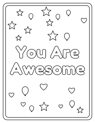 You Are Awesome Coloring Page