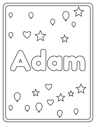 Adam Name Coloring Page