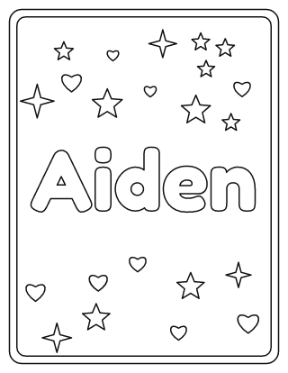 Aiden Name Coloring Page