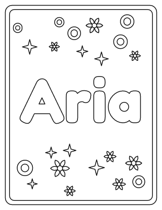 Aria Name Coloring Page
