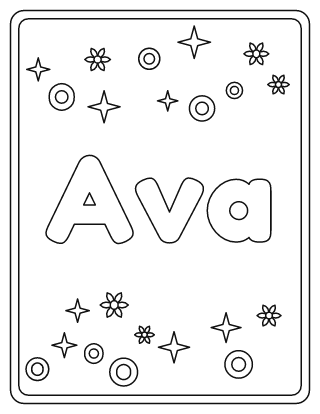 Ava Name Coloring Page