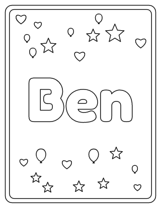 Ben Name Coloring Page