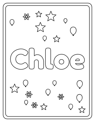 Chloe Name Coloring Page