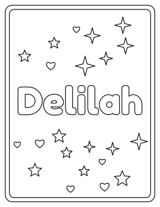 Delilah Name Coloring Page