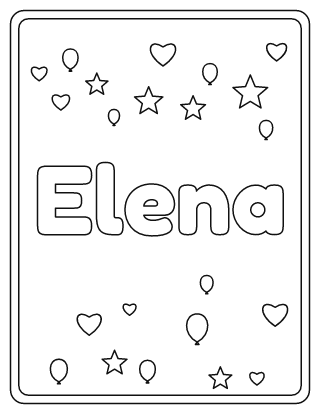 Elena Name Coloring Page