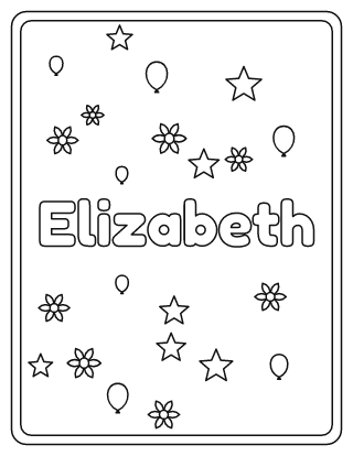 Elizabeth Name Coloring Page