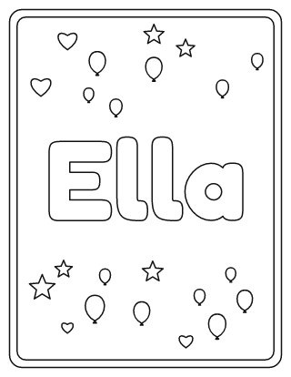 Ella Name Coloring Page