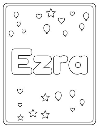 Ezra Name Coloring Page