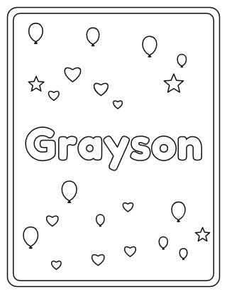 Grayson Name Coloring Page