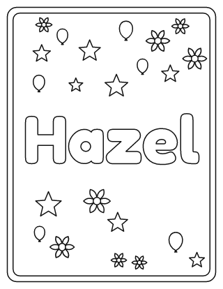 Hazel Name Coloring Page
