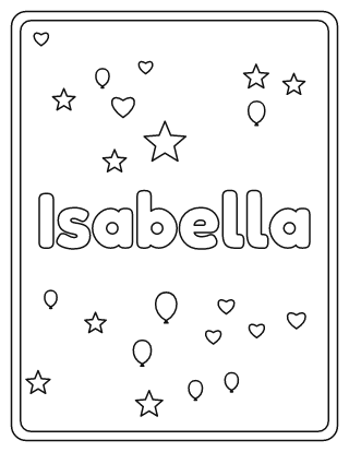 Isabella Name Coloring Page