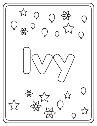 Ivy Name Coloring Page