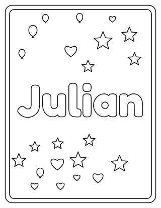 Julian Name Coloring Page