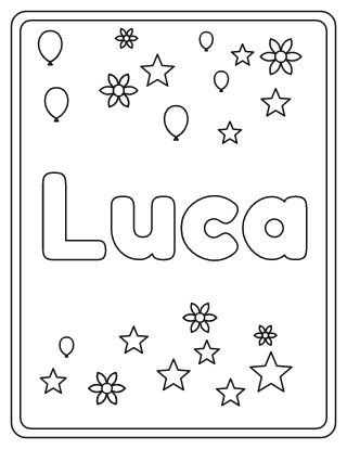 Luca Name Coloring Page