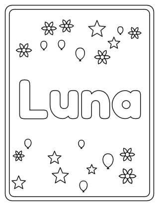Luna Name Coloring Page