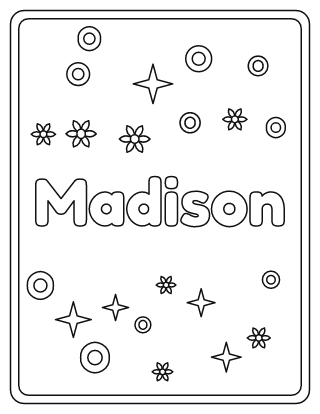 Madison Name Coloring Page