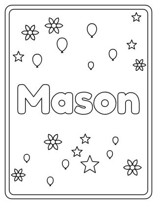 Mason Name Coloring Page