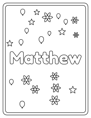 Matthew Name Coloring Page
