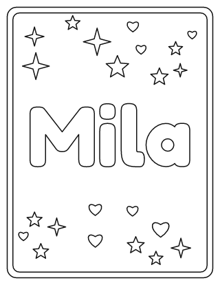 Mila Name Coloring Page