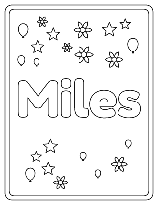 Miles Name Coloring Page