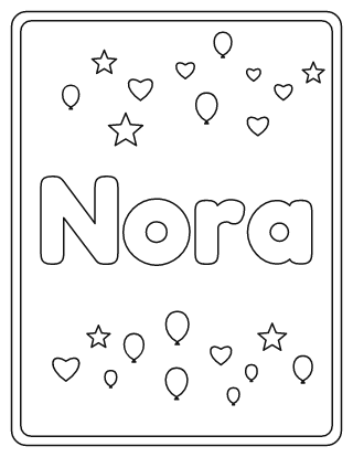 Nora Name Coloring Page