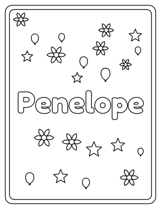 Penelope Name Coloring Page
