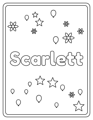 Scarlett Name Coloring Page