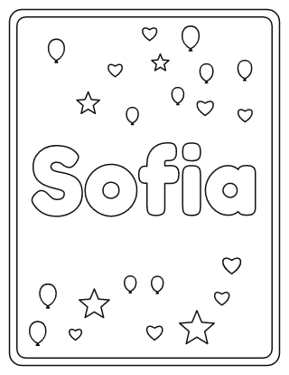 Sofia Name Coloring Page