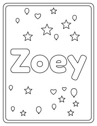 Zoey Name Coloring Page