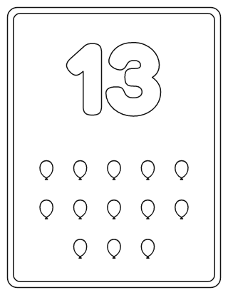 Number 13 Coloring Page