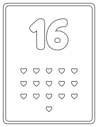 Number 16 Coloring Page