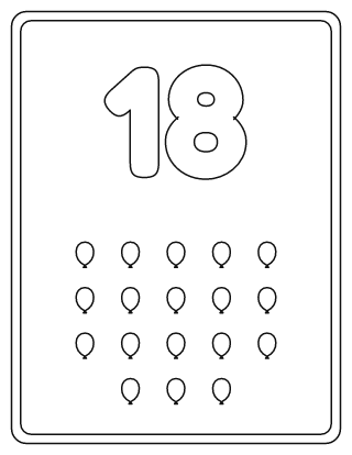 Number 18 Coloring Page
